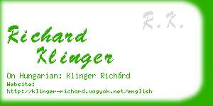 richard klinger business card
